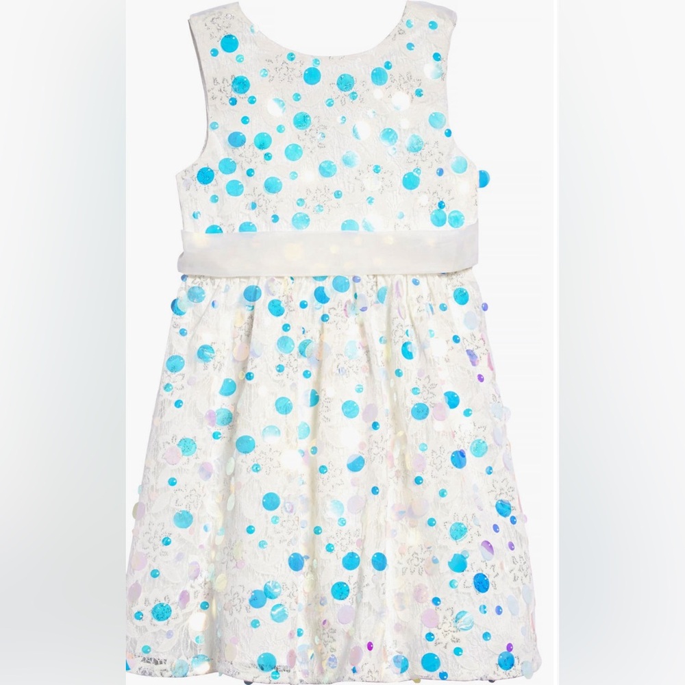 NWT Little Angels: lace & ruffle sleeveless dress. Size 6X.